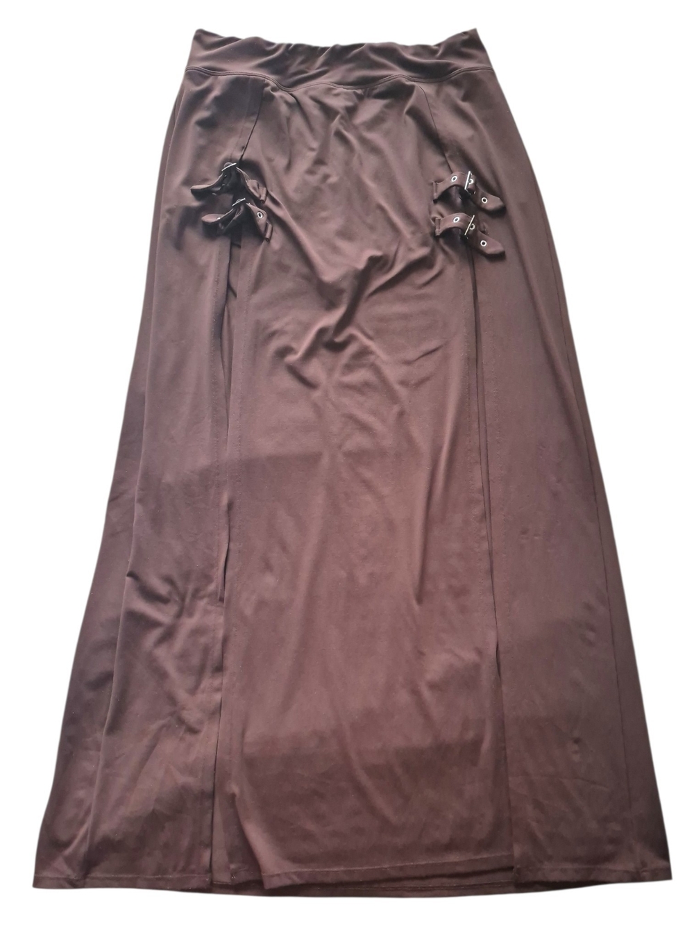 Halara High Waisted Decorative Buckle Split 2-in-1 Maxi Skirt Sz L - Picture 4 of 9